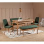 Hanah Home Banco Verde Pino Atlántico, Banco de Lino, Banco para Sala de Estar, Entrada o Dormitorio, 110x40x46 cm, Diseño Moderno